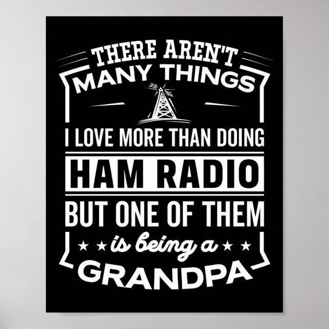 Poster Being A Ham Radio Grandpa Funny Old Man  (Devant)