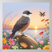 Bel Oiseau dans une Scène de Nature Côtière