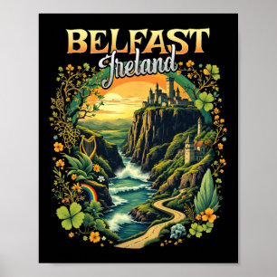 Poster Belfast Irlande Voyage Vacances Voyage Souvenir Ir