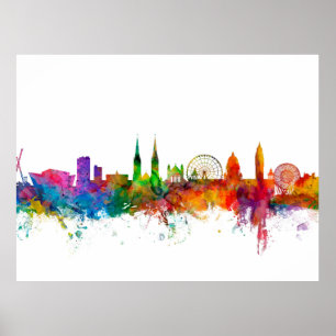 Poster Belfast Northern Ireland Skyline