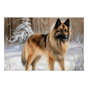 Poster Belge Tervuren Laissons neiger Noël