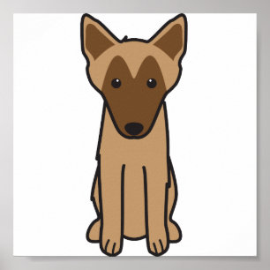 Poster Belgian Malinois Dog Cartoon