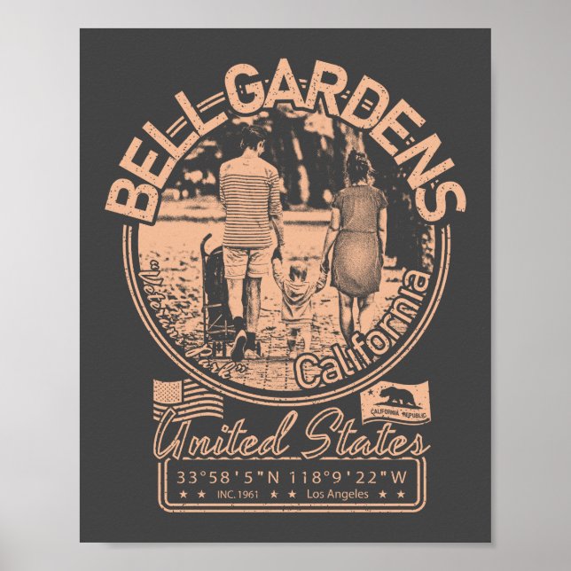 POSTER BELL GARDENS CALIFORNIA - VETERANS PARK (Devant)