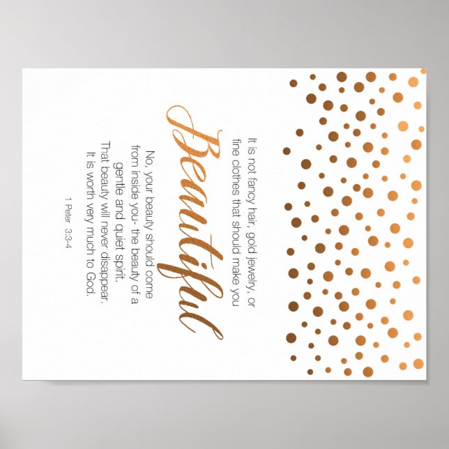 Poster Belle, 1 Pierre 3 Écriture Verse (Devant)