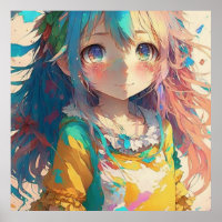 Belle Anime Colorée fille