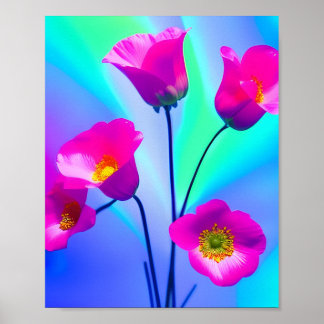 Poster Belle aquarelle à fleurs d'ai