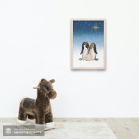 Belle aquarelle de famille de pingouins