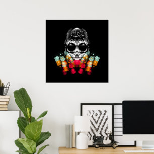 Poster Belle araignée automnale avec Casquette Dewdrop