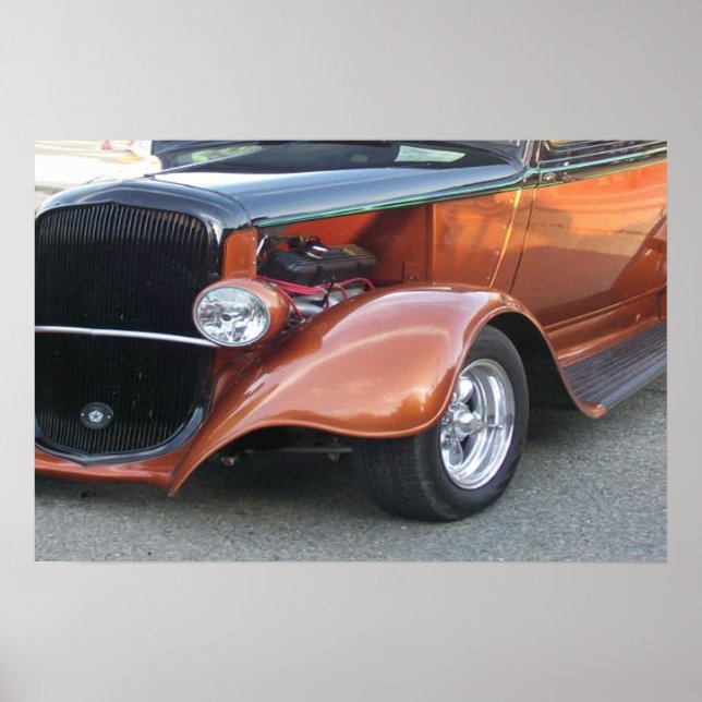 Poster Belle auto classique bronze (Devant)