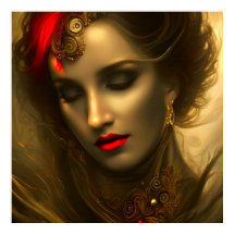 Belle brune en or femmes avec des bijoux en lèvres