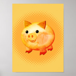 Poster Belle Cartoon Bébé porc