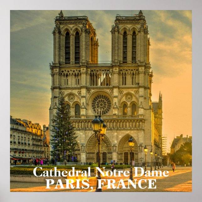 Poster Belle Cathédrale Notre Dame Paris France (Devant)