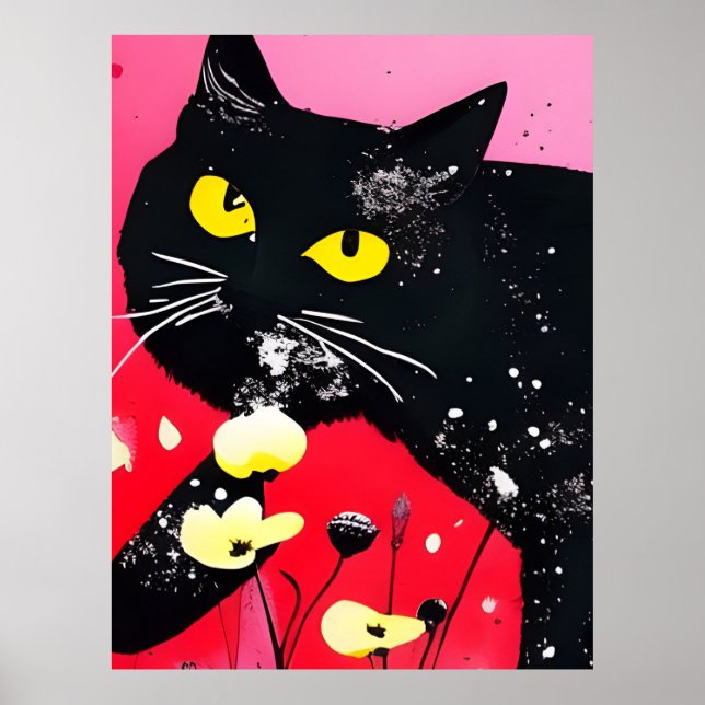 Poster Belle Chat Noir (Devant)