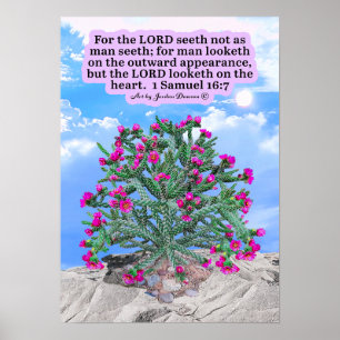 Poster Belle Cholla Cactus Écriture 1 Samuel 16:7