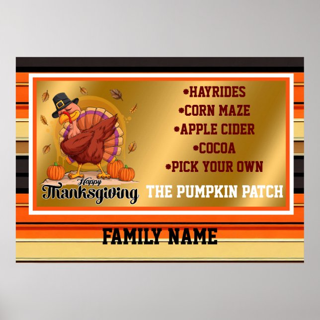 Poster Belle Collection d'Automne Thanksgiving tendance (Devant)