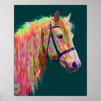 Poster Belle couleur du Rainbow Highland Pony