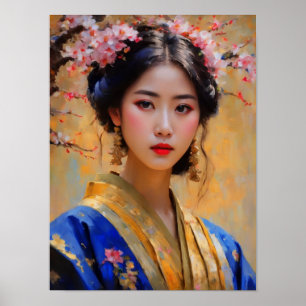 Poster Belle dame coréenne princesse
