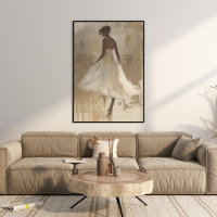 Belle Dame en Robe Blanche Art esthétique Mur