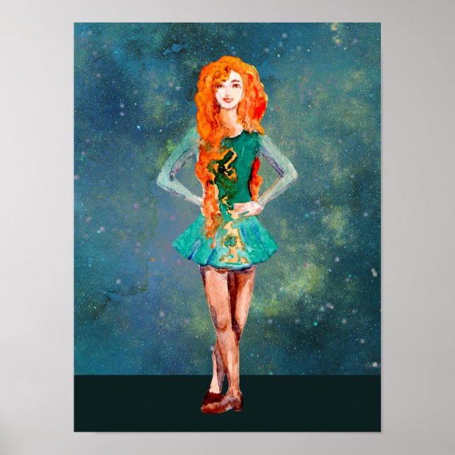 Poster Belle Danse Irlandaise Danseuse Dur Chaussure Danc (Devant)