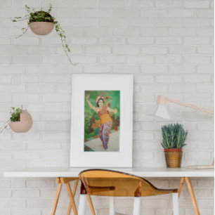 Poster Belle danseuse balinaise Vintage Bali Voyage