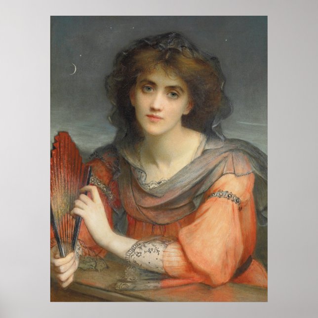 Poster Belle déesse Luna moon Charles Edward Hallé (Devant)