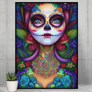 Poster Belle Día de los Muertos Femme