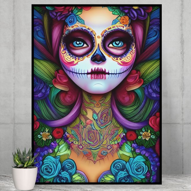 Poster Belle Día de los Muertos Femme (Créateur téléchargé)