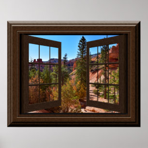 Poster Belle Fake Window Vue Automne Bryce Canyon