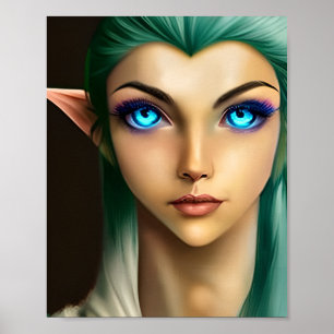 Poster Belle Fée aux Yeux Bleus 