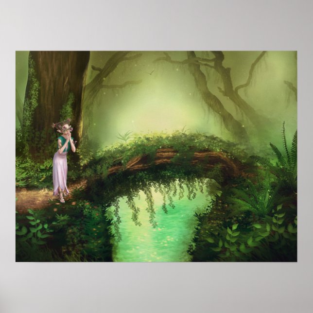 Poster Belle fée d'elfe en Imaginaire Enchanted Forest (Devant)