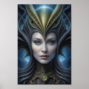 Poster Belle femme Alien - 001 - Art Imaginaire