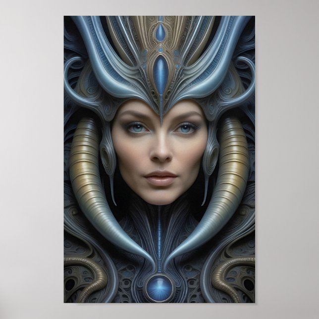 Poster Belle femme Alien - 013 - Art Imaginaire (Devant)