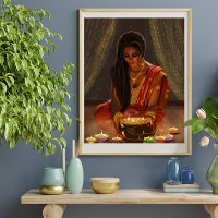 Belle femme Art numérique indien Portrait Saree