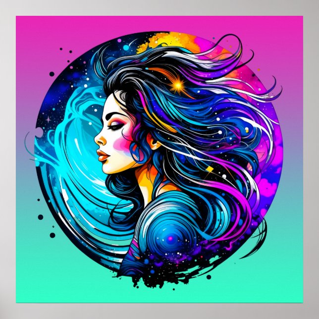 Poster Belle Femme Ethérée N'Arrête Jamais De Rêver (Devant)