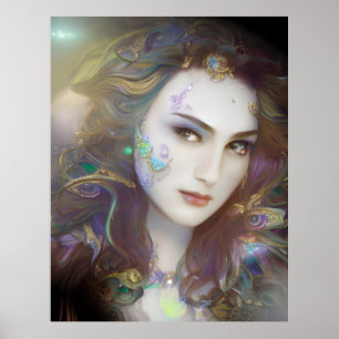 Poster Belle femme générée par l'IA