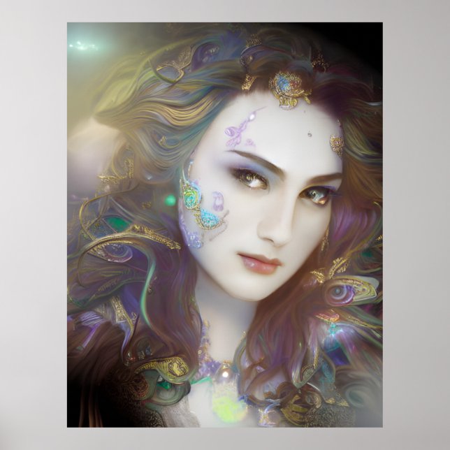 Poster Belle femme générée par l'IA (Devant)