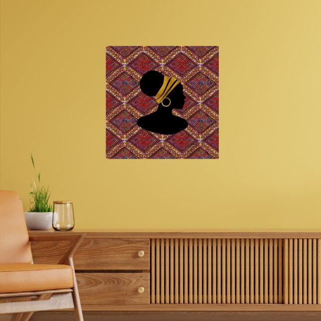 Poster Belle femme noire Silhouette II (Salon 2)