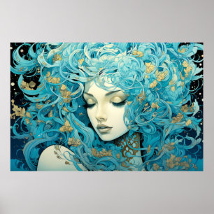 Poster Belle femme Portrait Enchanter