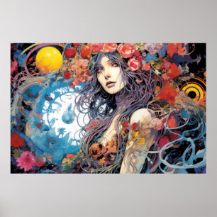 Poster Belle femme Portrait Enchanter