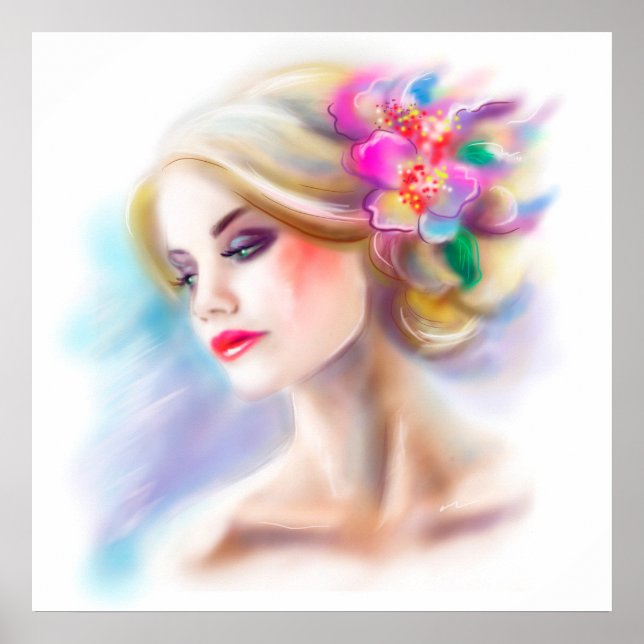 poster belle femme portrait mode (Devant)