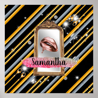 Poster Belle fille Cadeau Élégant Chic Personnalisé