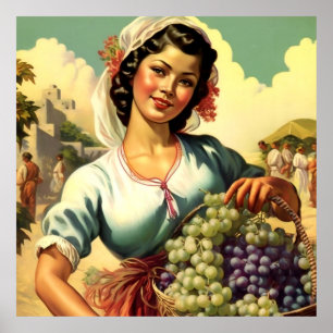 Poster Belle fille de calendrier mexicaine lors des venda
