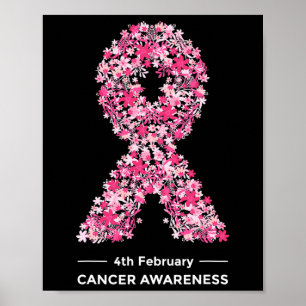 Poster Belle Fleur World Cancer Day Sensibilisation
