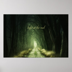 Poster Belle forêt foncée verte