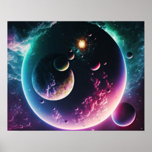Poster Belle Galaxie Espace Extérieur Cosmic Univers Post
