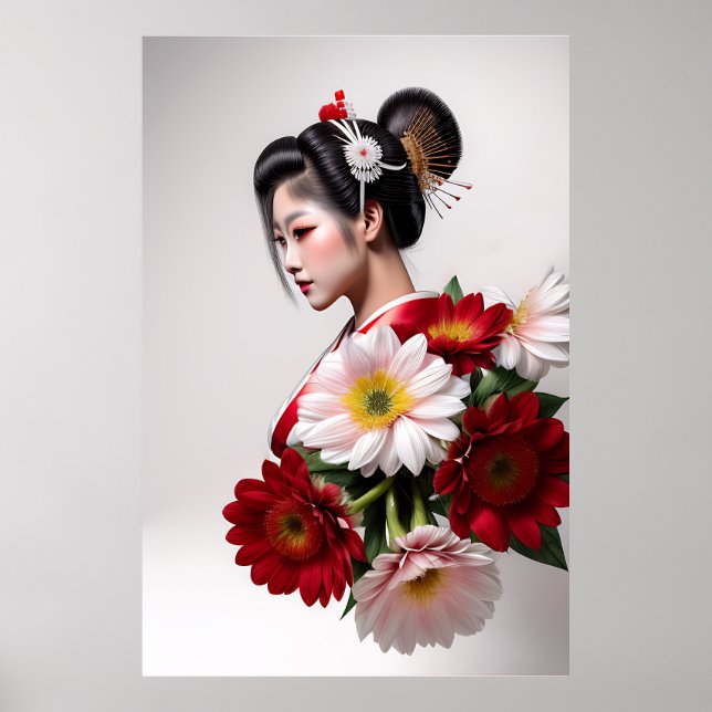 Poster Belle Geisha rouge (c) (Devant)