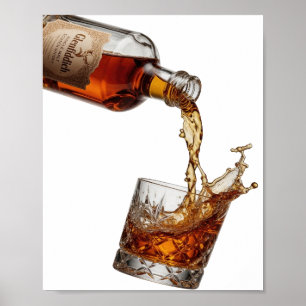 Poster Belle GLENFIDDICH SINGLE MALT WHISKY argentée