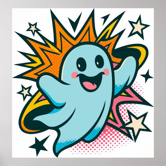 Poster Belle Halloween clipart fantôme PNG, dessin animé  (Devant)