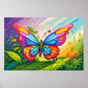 Poster Belle illustration de papillon artistique