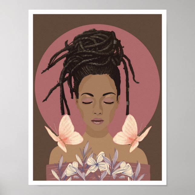 Poster Belle illustration de Vector Black Woman (Devant)